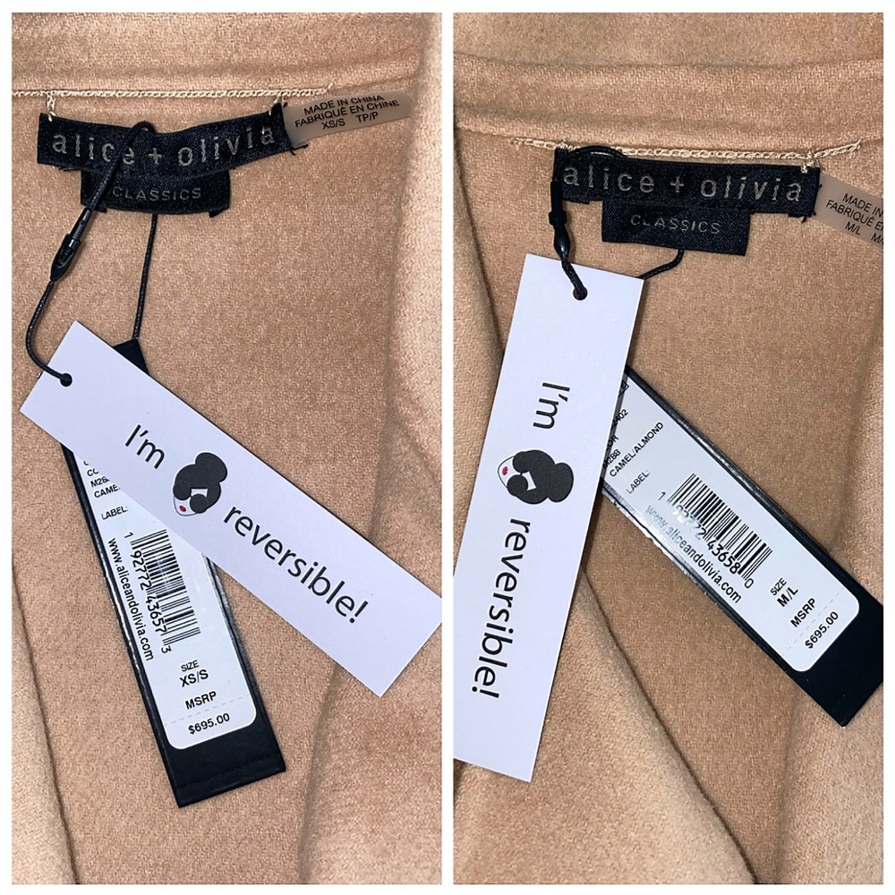 Alice + Olivia Tomiko Gorgeous Reversible Cashmere & Wool Blend Long Coat - Picture 12 of 16
